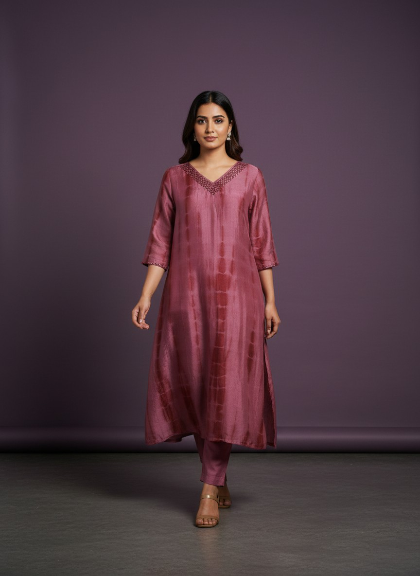 Mirror Worked Rayon Kurthi