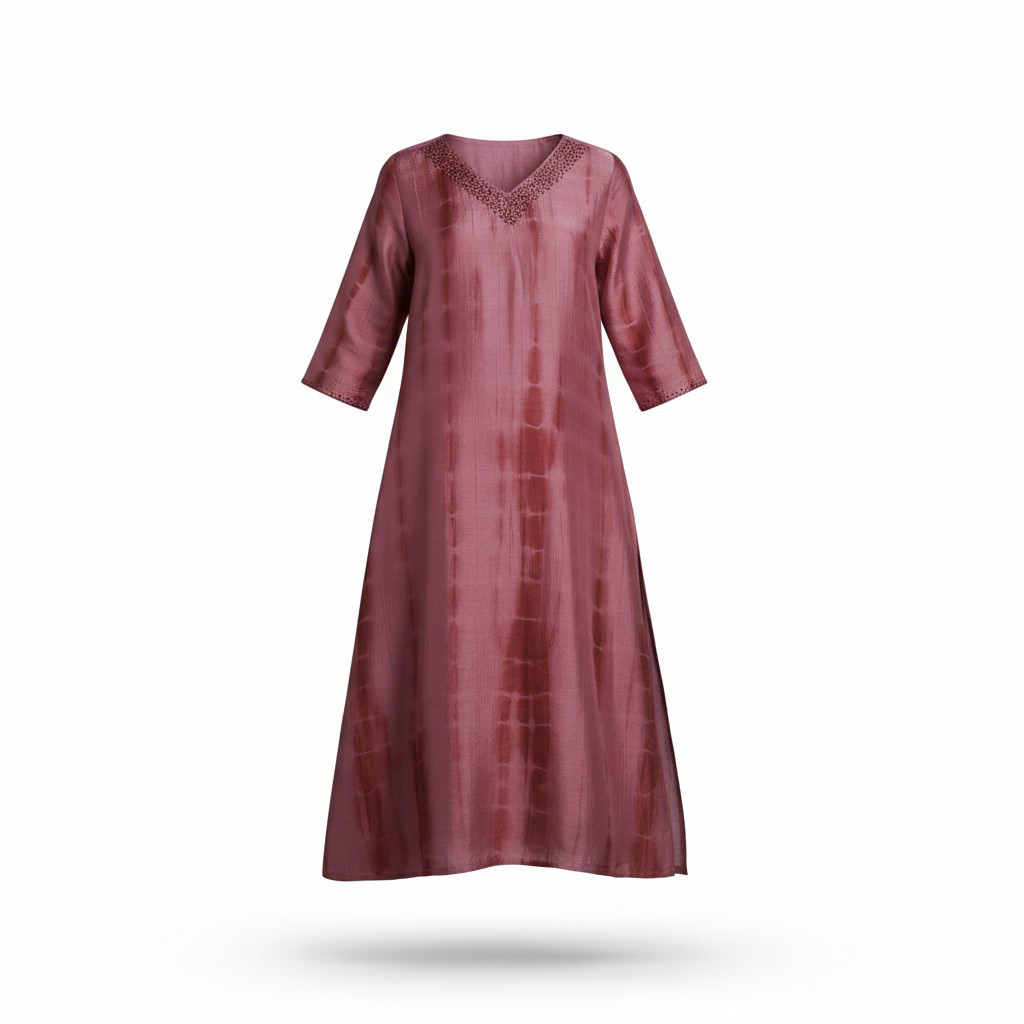 Mirror Worked Rayon Kurthi